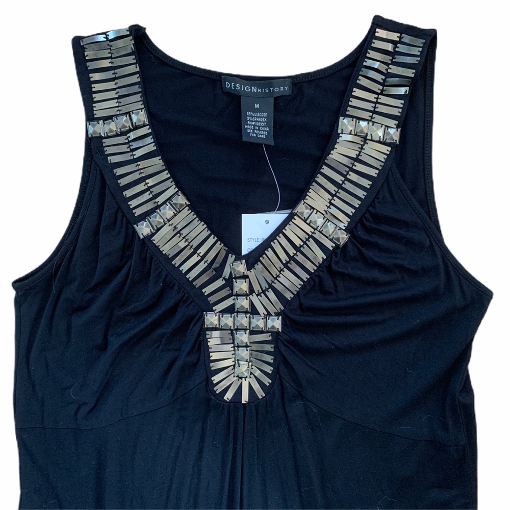 Design History T-shirt Style Metal Embellished